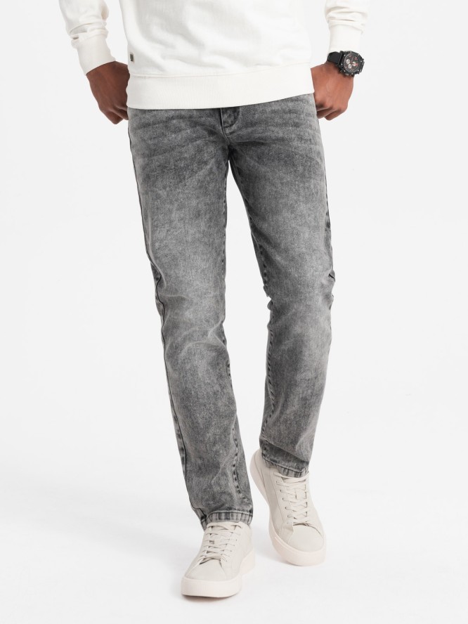 Spodnie męskie jeansowe STRAIGHT LEG - szare V4 OM-PADP-0133 - XXL