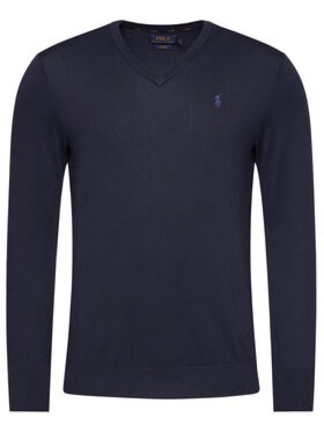 Polo Ralph Lauren Sweter Ls Sf Vn Pp 710670789004 Granatowy Slim Fit