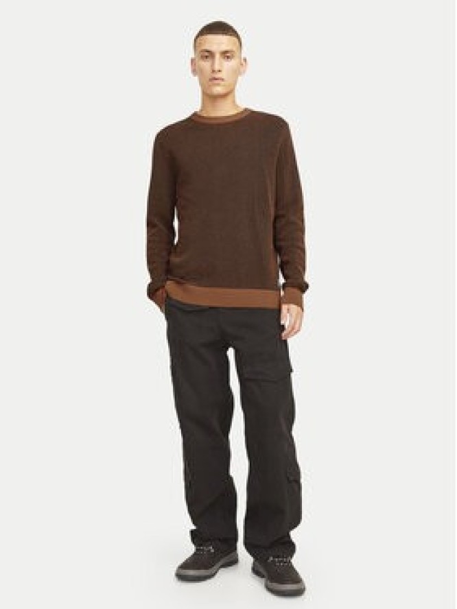 Jack&Jones Sweter Globe 12258139 Brązowy Regular Fit