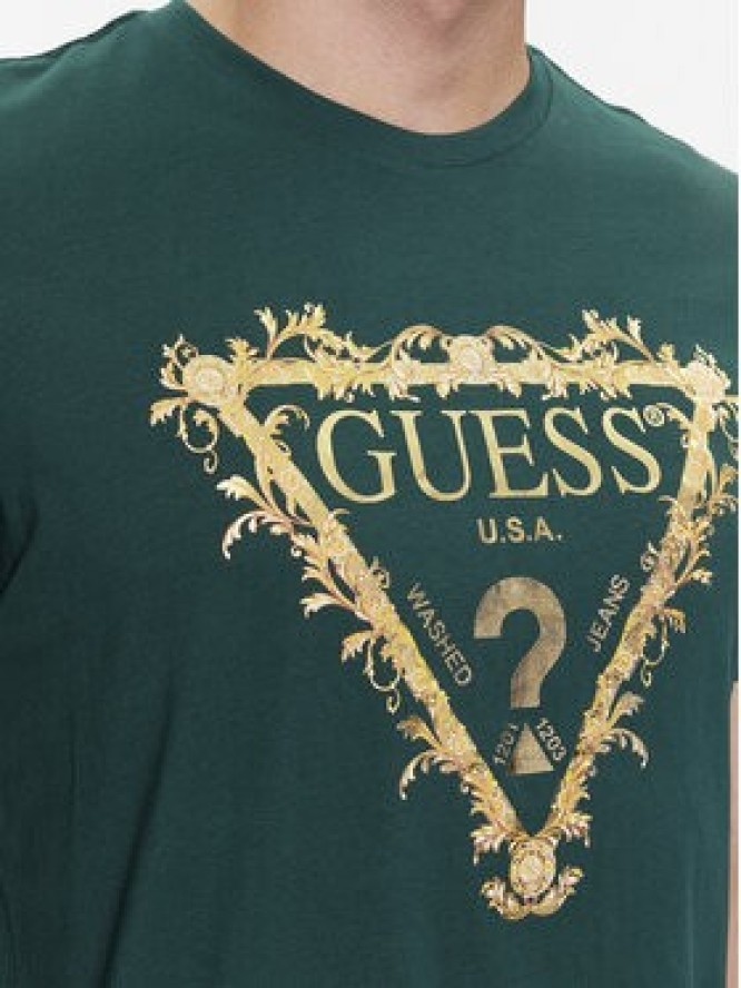 Guess T-Shirt M4RI62 K9RM1 Zielony Slim Fit