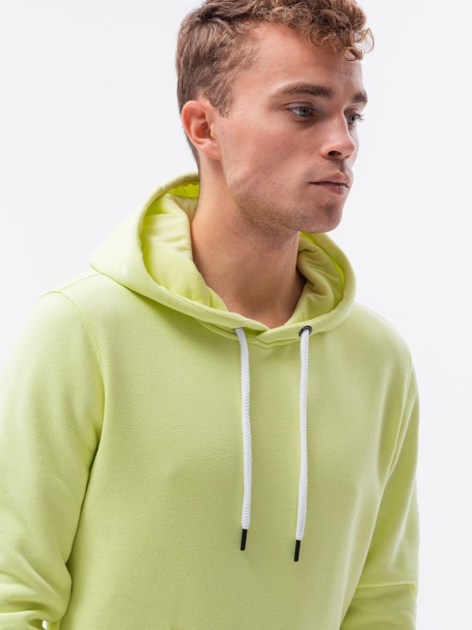 Bluza męska z kapturem BASIC - limonkowa V8 OM-SSBN-0120 - XL