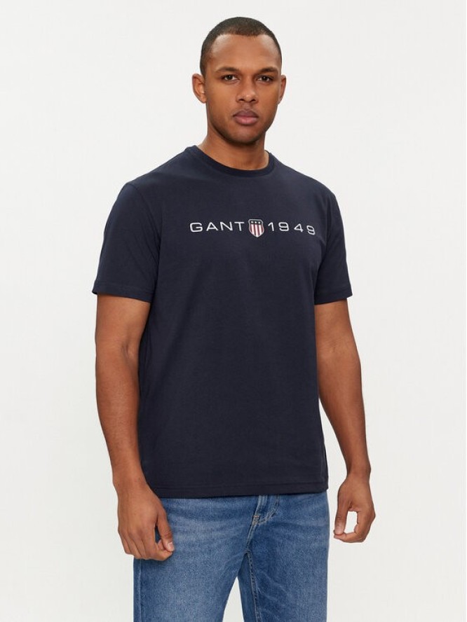 Gant T-Shirt Graphic 2003242 Granatowy Regular Fit