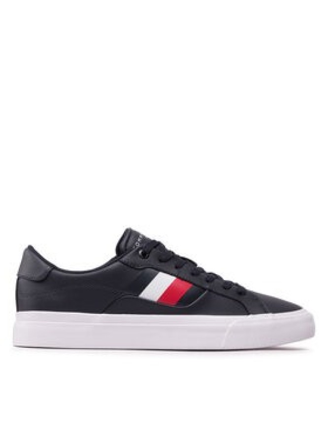 Tommy Hilfiger Tenisówki Core Stripes Vulc Leather FM0FM04140 Granatowy