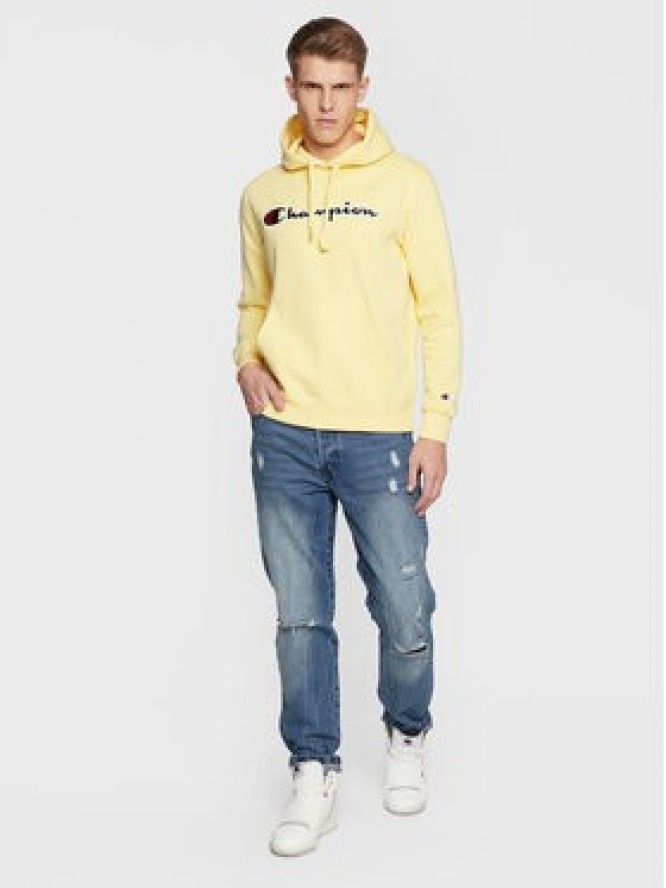 Champion Bluza Script Logo Embroidery 217858 Żółty Regular Fit