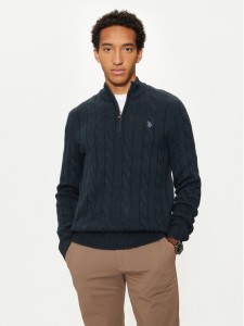 U.S. Polo Assn. Sweter MUP3697 Granatowy Regular Fit