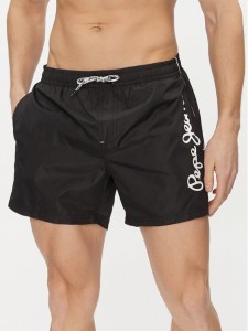 Pepe Jeans Szorty kąpielowe Logo Swimshort PMB10393 Czarny Regular Fit