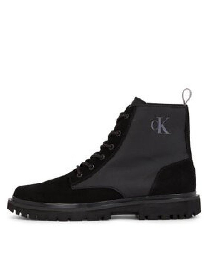 Calvin Klein Jeans Trzewiki Eva Mid Laceup Lth Boot Hiking YM0YM00842 Czarny