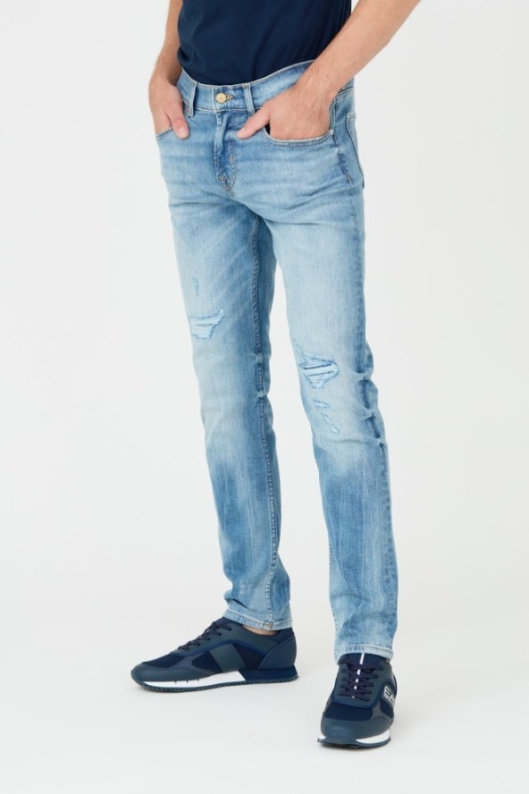 7 FOR ALL MANKIND Niebieskie jeansy Slimmy Tapered