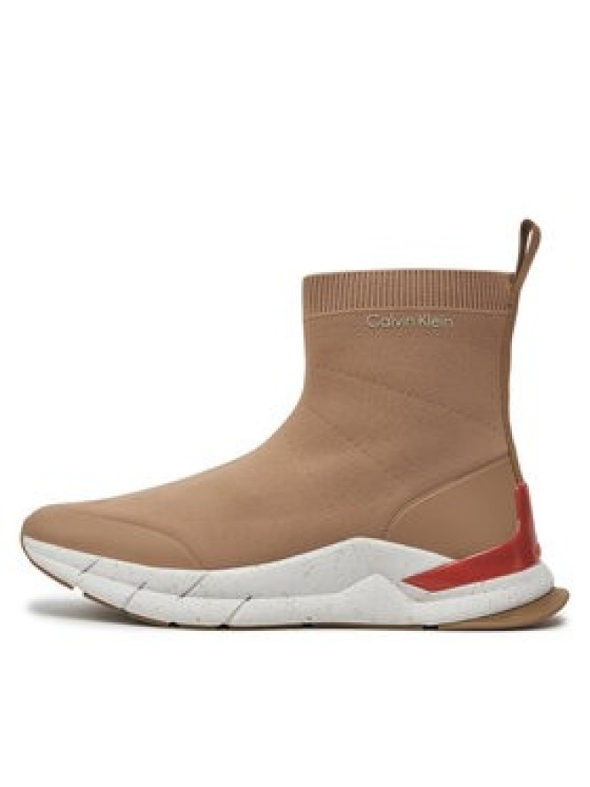 Calvin Klein Sneakersy Sockboot Runner HM0HM01241 Beżowy