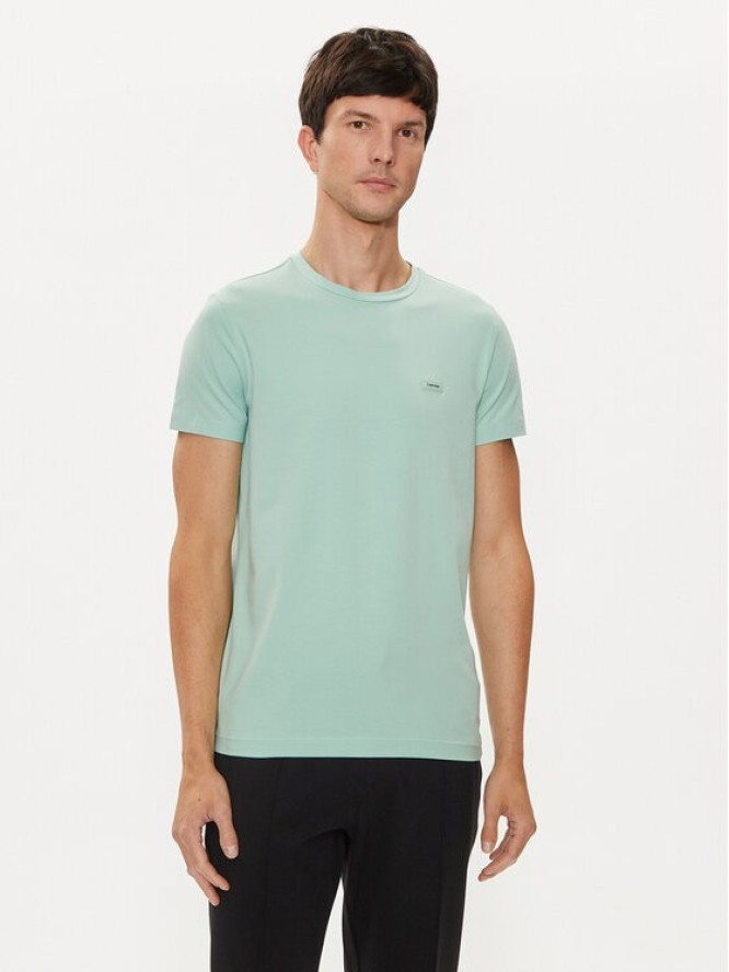 Calvin Klein T-Shirt K10K112724 Zielony Slim Fit