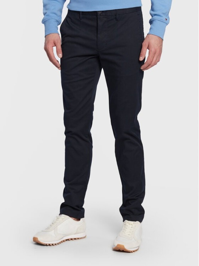 Tommy Hilfiger Chinosy Core Bleecker MW0MW28883 Granatowy Slim Fit