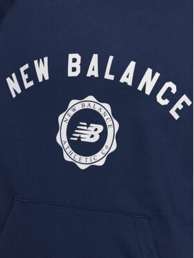 New Balance Bluza Dukserica Sport Seasonal French Terry MT31901 Granatowy Relaxed Fit