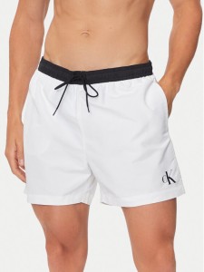 Calvin Klein Swimwear Szorty kąpielowe KM0KM01051 Biały Regular Fit