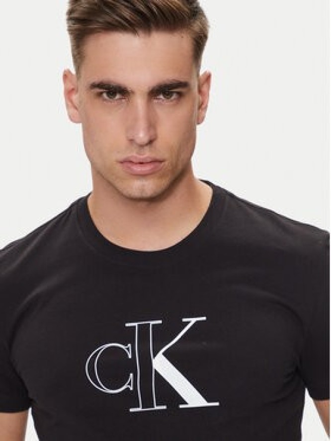 Calvin Klein Jeans T-Shirt Outline Monologo J30J325678 Czarny Slim Fit