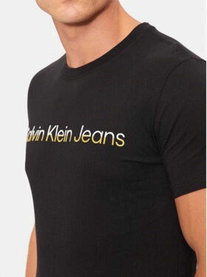 Calvin Klein Jeans T-Shirt Two Tone Institutional J30J325676 Czarny Regular Fit