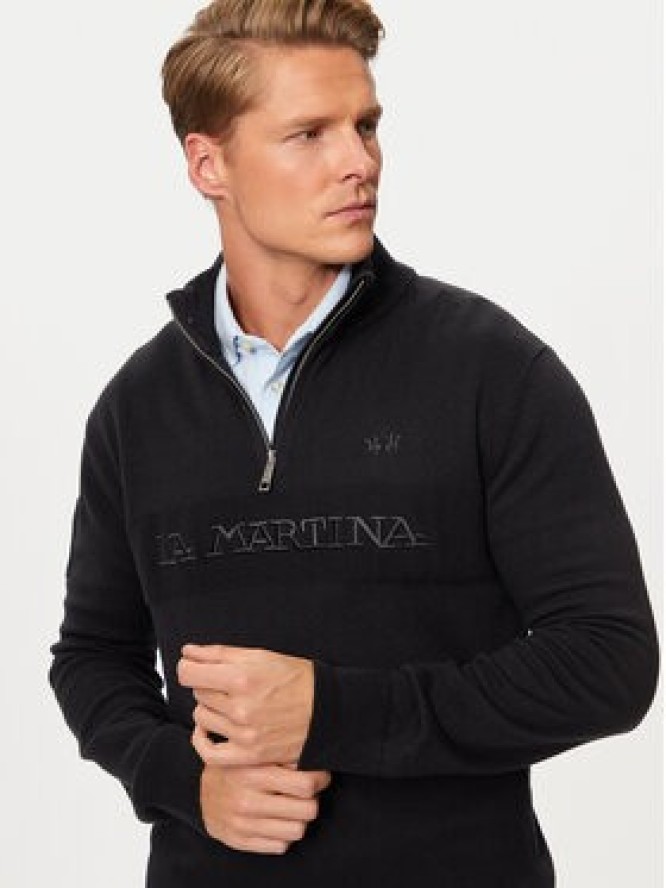 La Martina Sweter ZMS315 YW120 Czarny Regular Fit