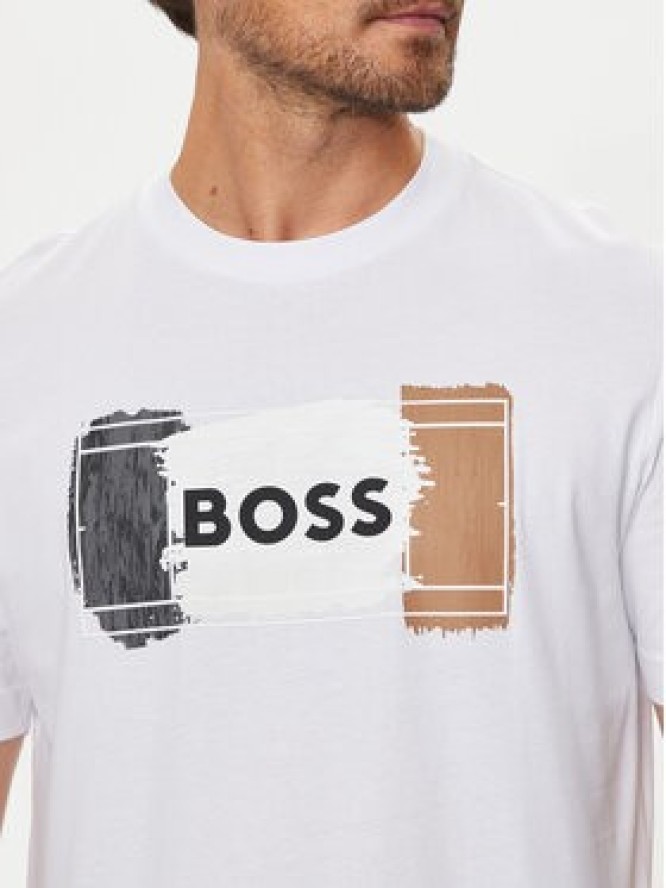 Boss T-Shirt Open 50531795 Biały Regular Fit