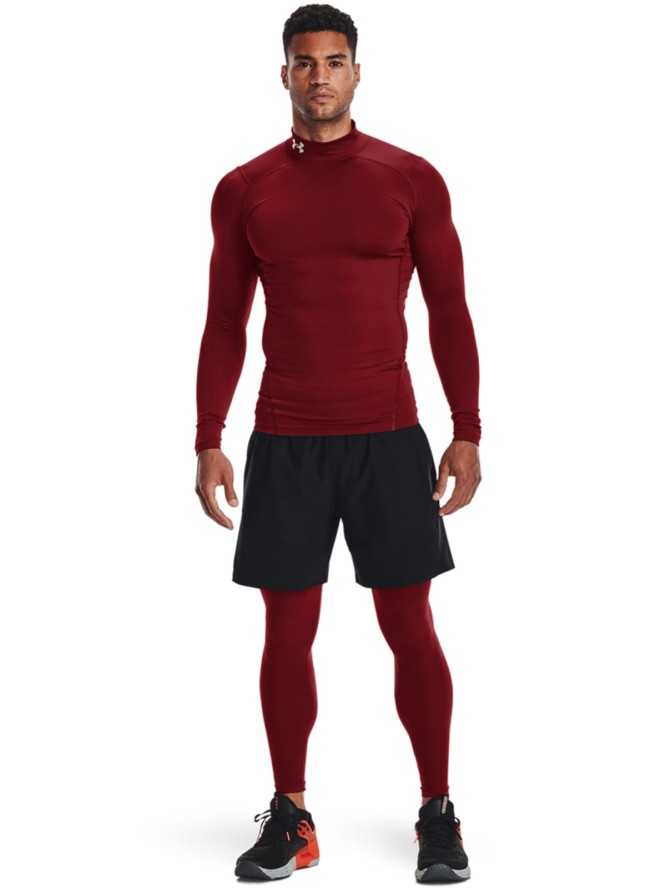 Longsleeve treningowy męski Under Armour UA Cg Armour Comp Mock - czerwony