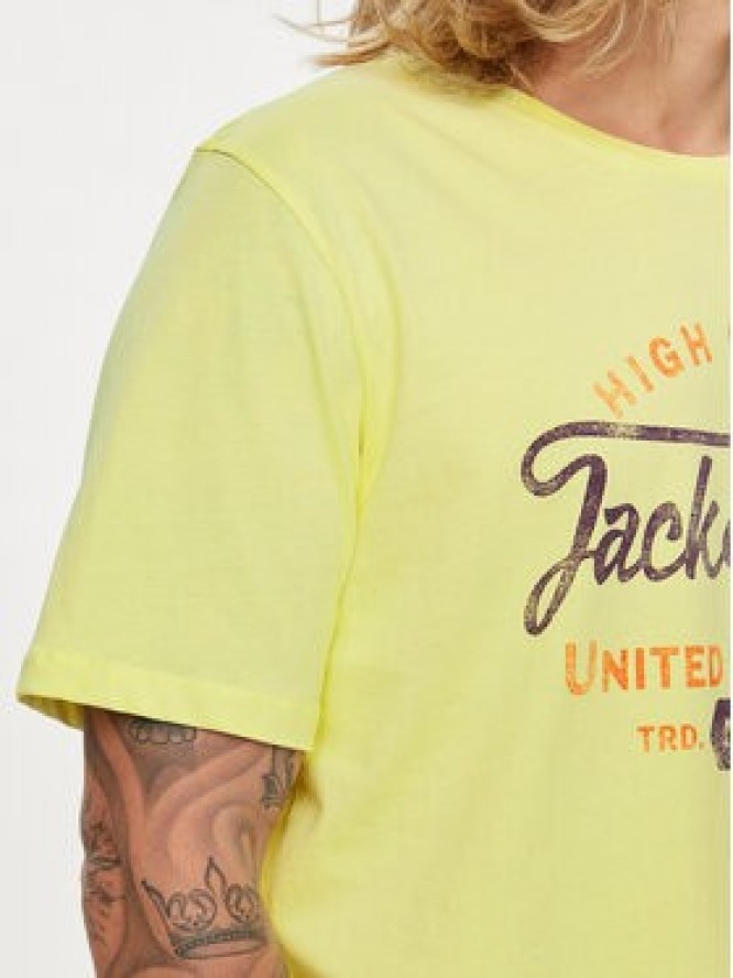 Jack&Jones T-Shirt Jprblulouie 12259674 Żółty Regular Fit