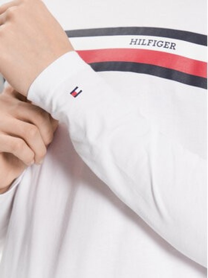 Tommy Hilfiger Longsleeve MW0MW32366 Biały Slim Fit