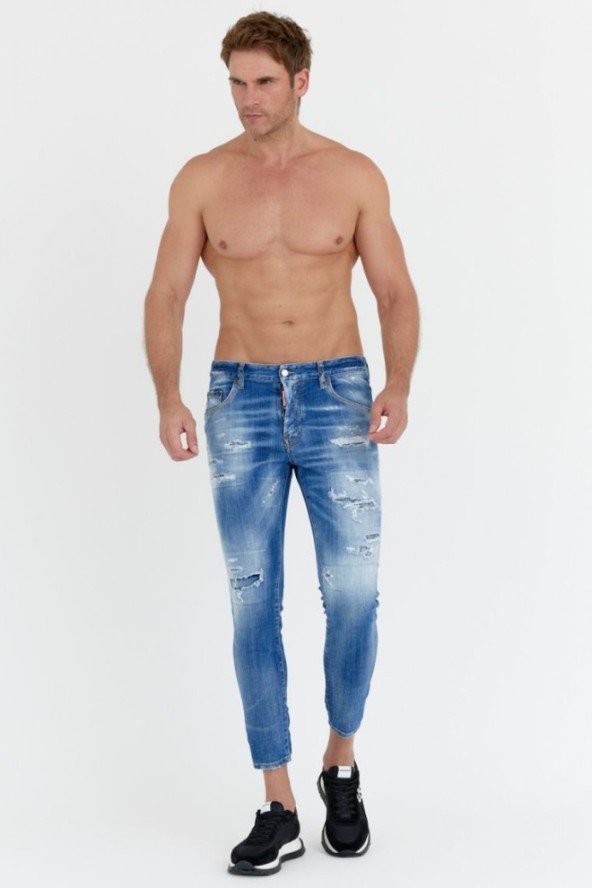 DSQUARED2 Niebieskie jeansy męskie skater jeans