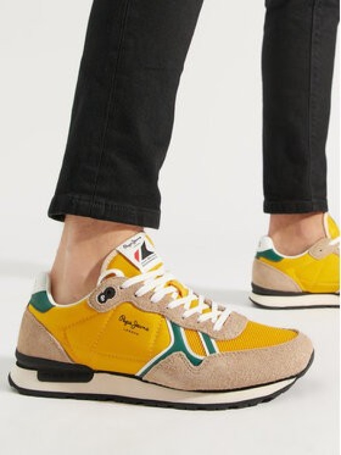 Pepe Jeans Sneakersy Brit Fun M PMS31046 Żółty