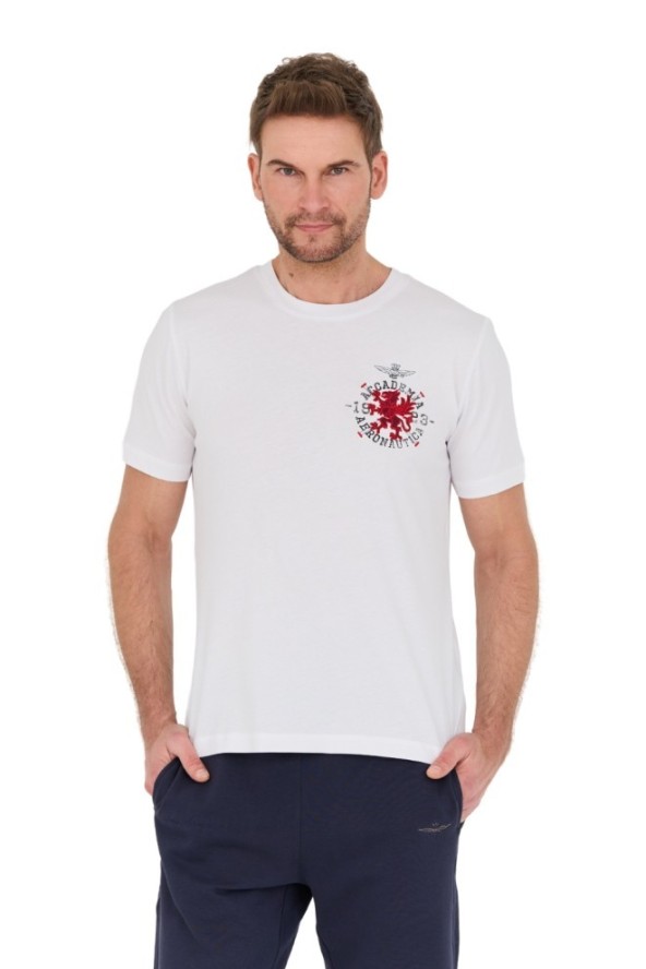 AERONAUTICA MILITARE Biały t-shirt M.C.