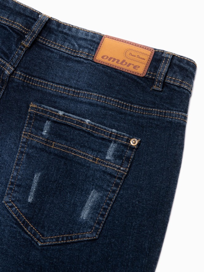 Spodnie męskie jeansowe SKINNY FIT - ciemnoniebieskie P1060 - XXL