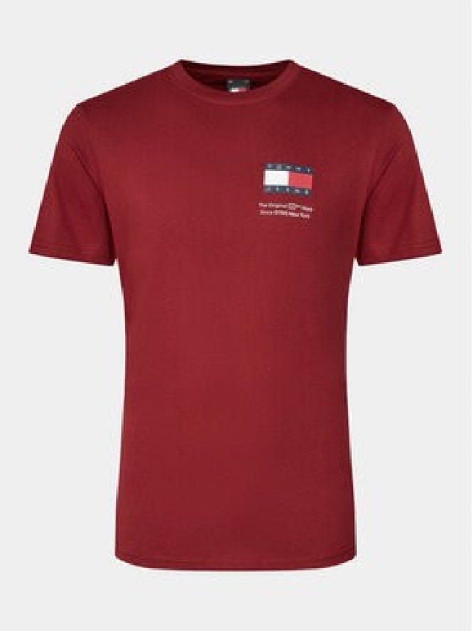 Tommy Jeans T-Shirt Essential Flag DM0DM18263 Czerwony Slim Fit