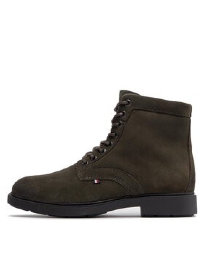 Tommy Hilfiger Kozaki Elevated Rounded Suede Lace Boot FM0FM04185 Zielony