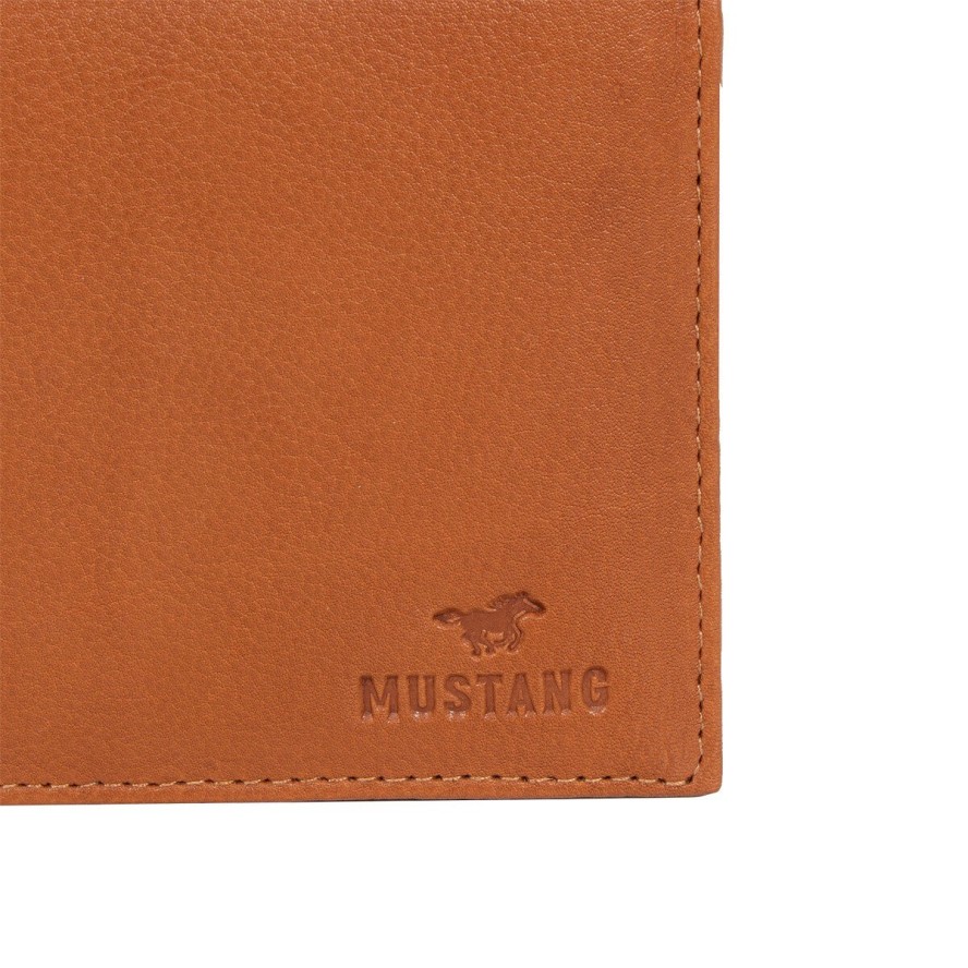 MUSTANG Livorno Wallet Top Opening UNIWERSALNY SKÓRZANY PORTFEL PREMIUM POJEMNY NA KARTY SKÓRA COGNAC 06.102931