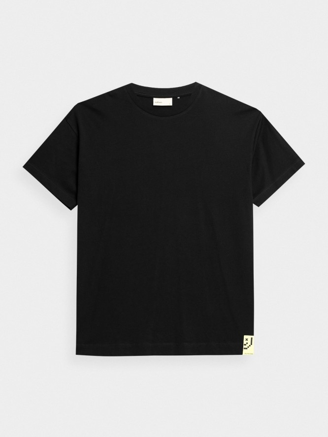 T-shirt oversize z nadrukiem męski Outhorn - czarny