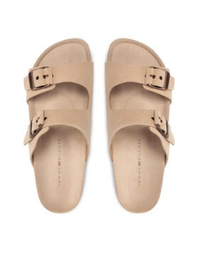 Tommy Hilfiger Klapki Cork Suede Buckle Sandal FM0FM04367 Beżowy