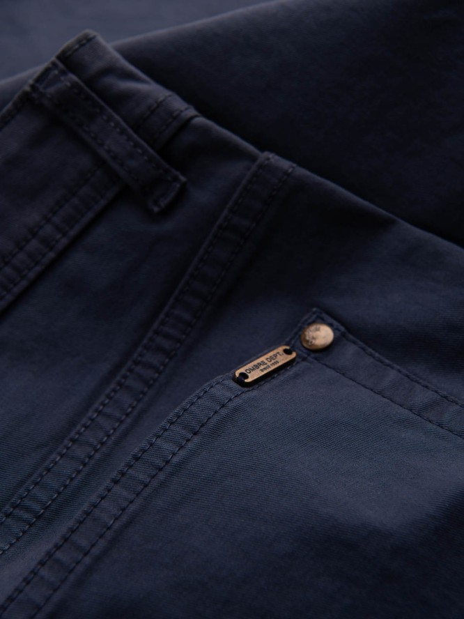 Spodnie męskie chino o dopasowanym kroju - ciemnoniebieskie V4 OM-PACP-0151 - XXL