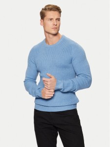 Blend Sweter 20717277 Błękitny Regular Fit