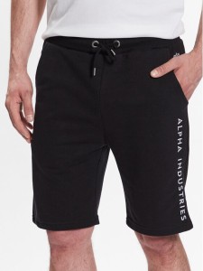 Alpha Industries Szorty sportowe AI Sweat Short 116365 Czarny Regular Fit