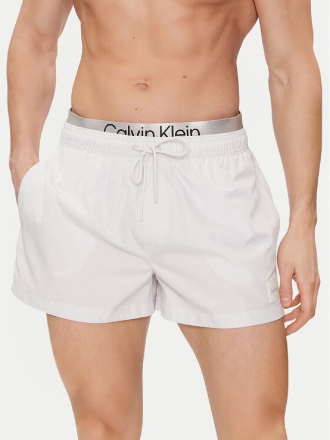 Calvin Klein Swimwear Szorty kąpielowe KM0KM00947 Biały Regular Fit