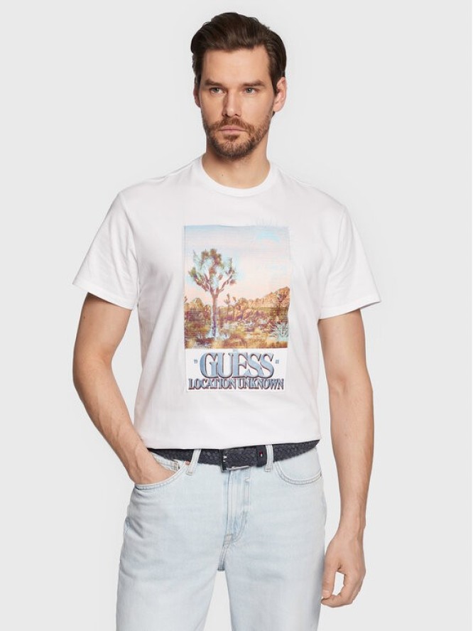 Guess T-Shirt Desert Photo M3GI74 KA260 Biały Regular Fit