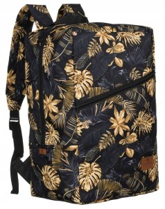 Plecak z uchwytem na walizkę czarno-złoty Peterson PTN PLEC-02