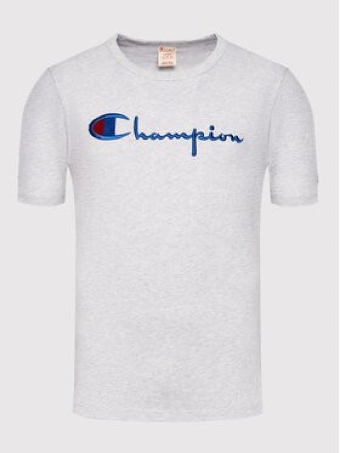 Champion T-Shirt Big Script Logo 216547 Szary Regular Fit