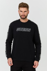 GUESS Czarna bluza z lampasami Arlo