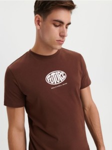 Koszulka z nadrukiem - brązowy