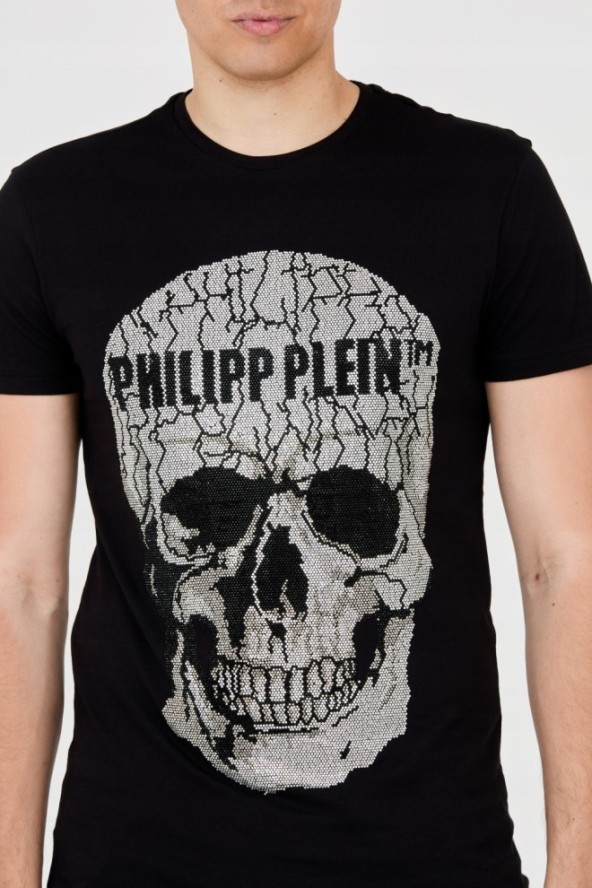 PHILIPP PLEIN T-shirt czarny z czaszką