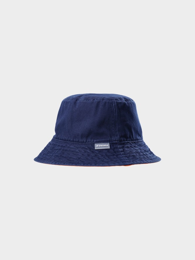 Kapelusz dwustronny bucket hat męski - granatowy/pomarańczowy