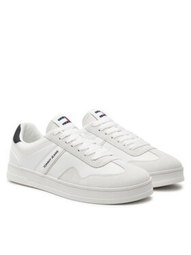 Tommy Jeans Sneakersy Tjm Leather Retro Cupsole EM0EM01414 Écru