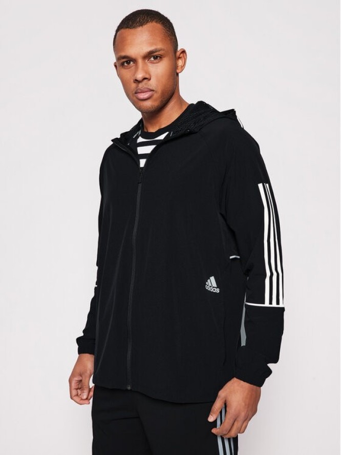 adidas Kurtka przejściowa Player 3-Stripes GL4799 Czarny Relaxed Fit