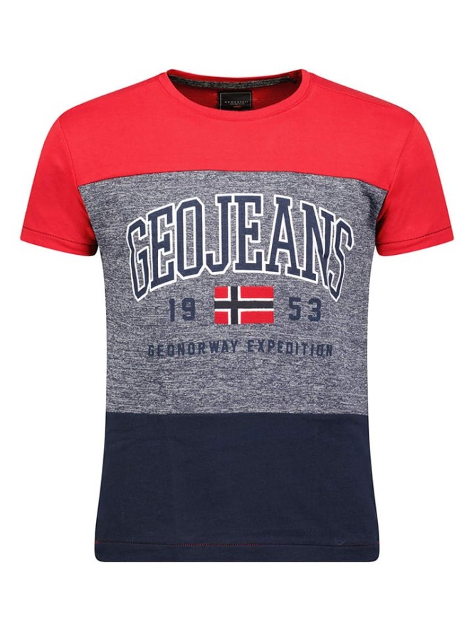 Geographical Norway Koszulka w kolorze czerwono-szarym rozmiar: L