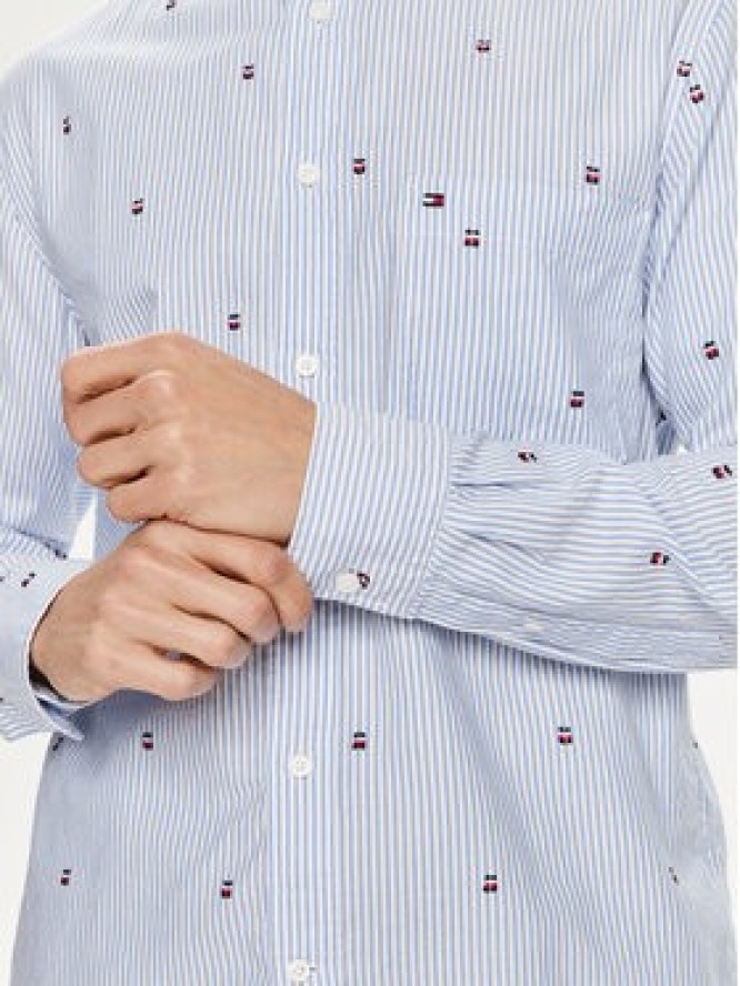 Tommy Hilfiger Koszula Global Stripe MW0MW34608 Niebieski Regular Fit