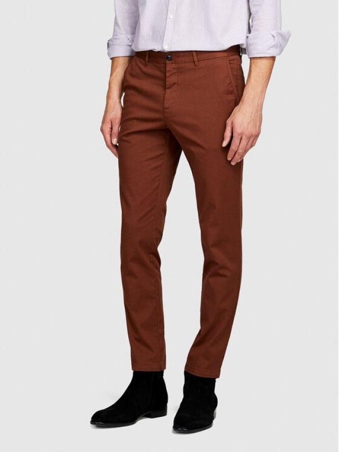 Sisley Chinosy 4AIHSF021 Brązowy Slim Fit