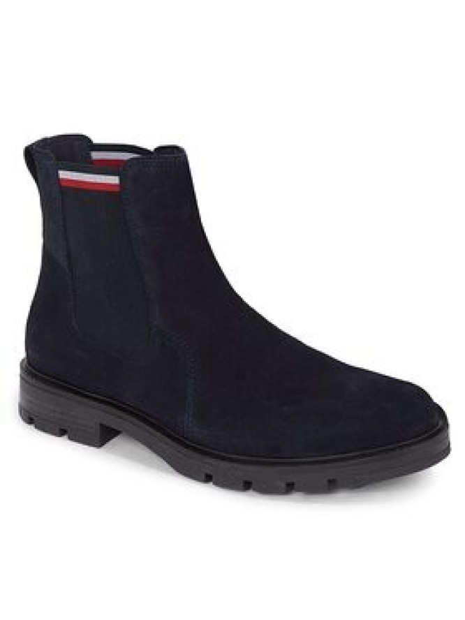 Tommy Hilfiger Sztyblety Corpoarte Hilfiger Suede Chelsea FM0FM04803 Niebieski